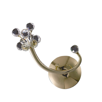 Diyas Octavia Wall Light Switched 1 Light G4 Right Facing French Gold/Crystal, NOT LED/CFL Compatible