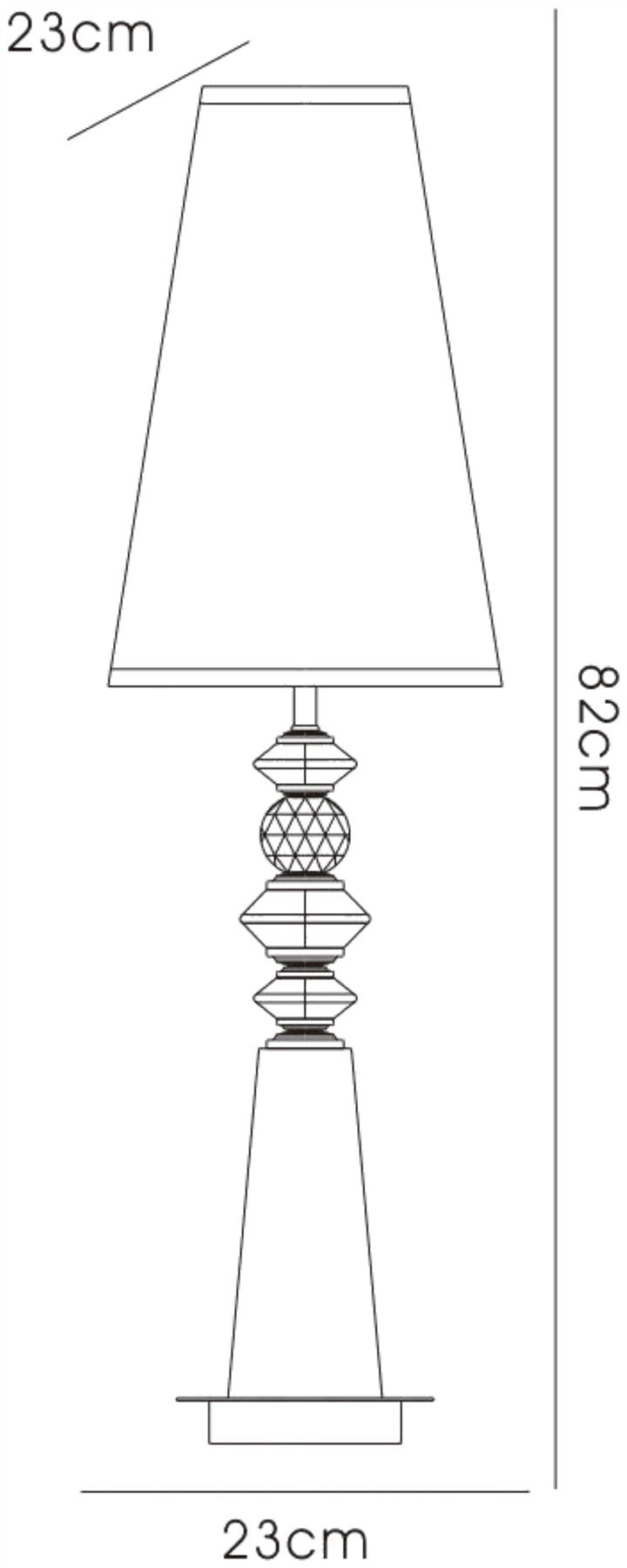 Diyas Home (DH) Galata Table Lamp 1 Light E27 with Black Shade Black/Crystal