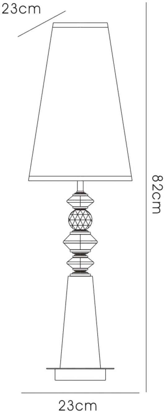 Diyas Home (DH) Galata Table Lamp 1 Light E27 with Black Shade Black/Crystal