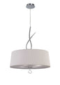 Mantra M1644 Mara Pendant 4 Light E27 Round, Polished Chrome with Ivory White Shade