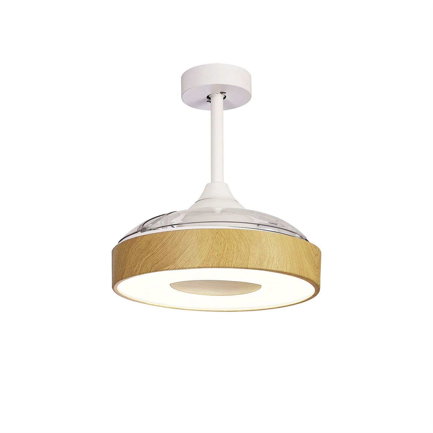 Coin Air 60W LED Dimmable Ceiling Light With Built-In 30W DC Reversible Fan, Remote & APP Control, Wood, 3300lm, 5yrs Warranty