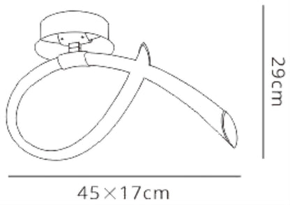 Mantra Armonia Semi Flush Small Loop, 18W LED, 3000K, 1350lm, Polished Chrome/Frosted Acrylic, 3yrs Warranty Ceiling