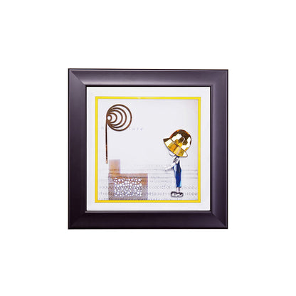 Diyas Home Crystal Wall Art (DH) Bambino Boy, Black Frame Amber, Blue, Clear Crystal Framed