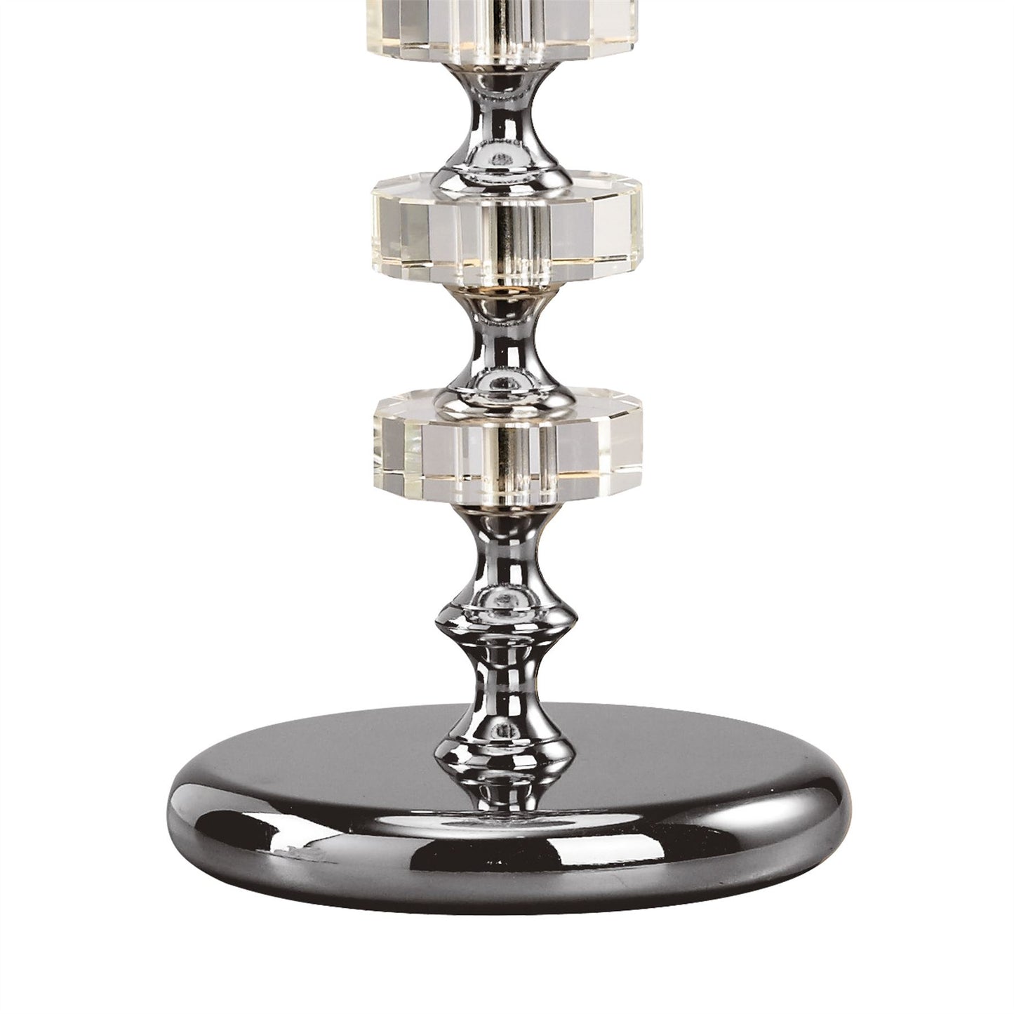 Diyas Elenor Crystal Table Lamp WITHOUT SHADE 1 Light E27 Silver Finish