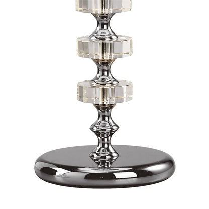 Diyas Elenor Crystal Table Lamp WITHOUT SHADE 1 Light E27 Silver Finish