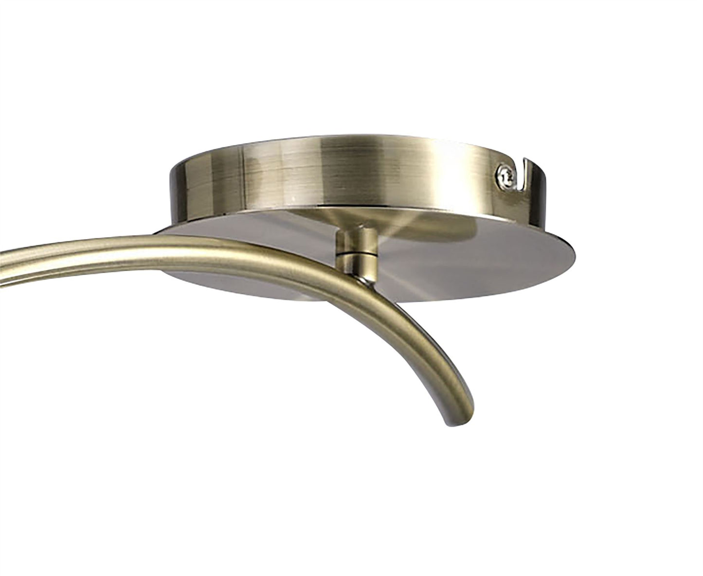 Mantra Mara 55cm Semi Flush 4 Light E27 Round, Antique Brass with Ivory White Shade