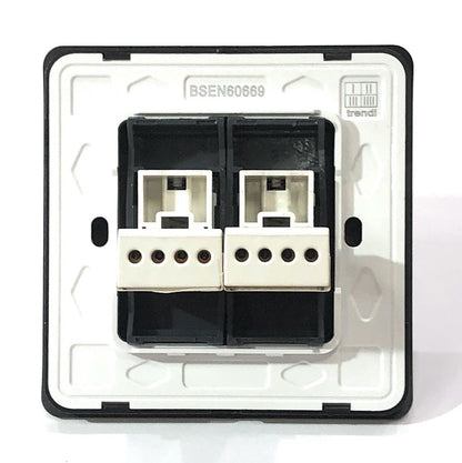 Trendi Artistic Modern Glossy Tactile 2 Gang Telephone Socket Gold ART-2TLPGO