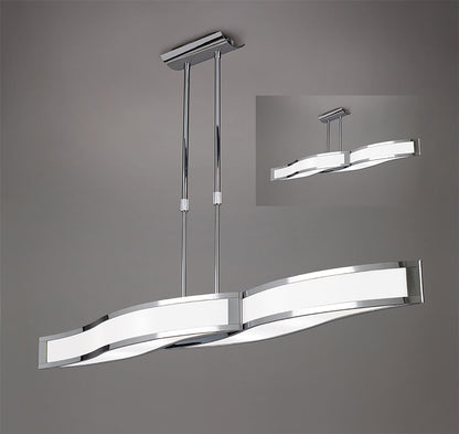Mantra Sintesys GU10 Sintesys Linear Telescopic Convertible To Semi Flush GU10 4 Light Polished Chrome - M8666, CFL Lamps INCLUDED