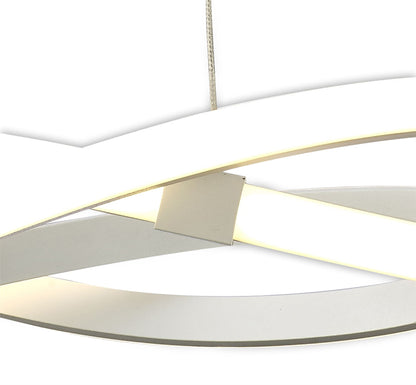 Mantra Infinity 38cm Blanco Pendant 30W LED 4000K, 2500lm, White/White Acrylic, 3yrs Warranty