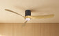 Nemo II L 1.3m 19W LED Dimmable Ceiling Light With Built-In 32W DC Fan, 3000-5000K Remote Control, 3800lm, Wood/Black, 5yrs Warranty