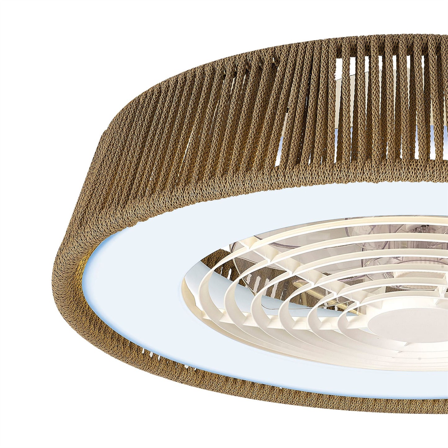 Polinesia Nautica 64.5cm 70W LED Dimmable Ceiling Light With Built-In 35W DC Reversible Fan, Beige Oscu, 4200lm, 5yrs Warranty