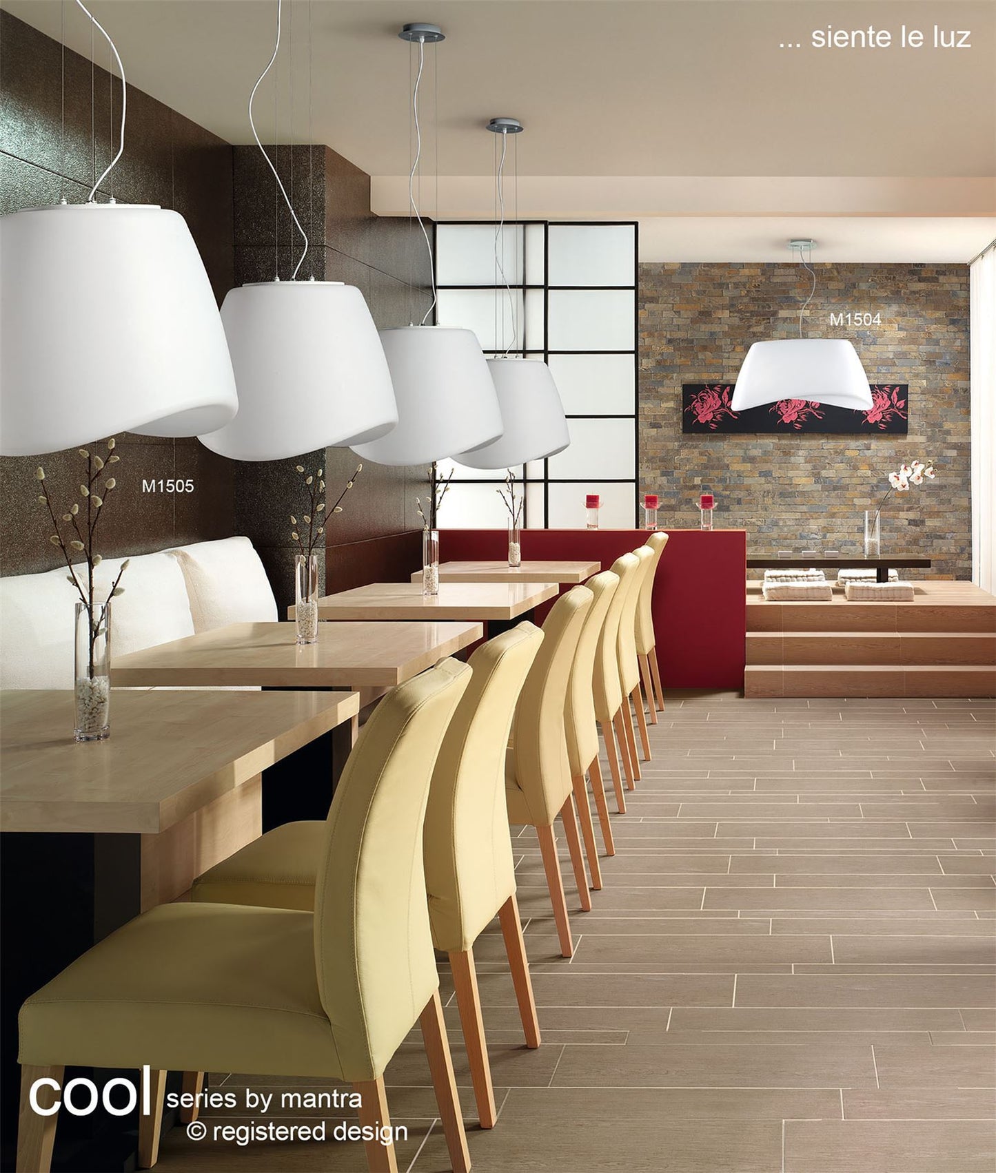 Mantra M1505 Cool Pendant 3 Light E27 Round Outdoor IP44, Matt White/Opal White