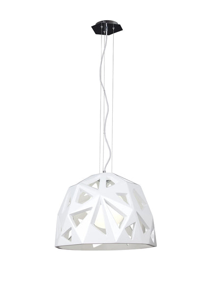 Mantra M3730 Facette Pendant 1 Light E27, Gloss White/Polished Chrome