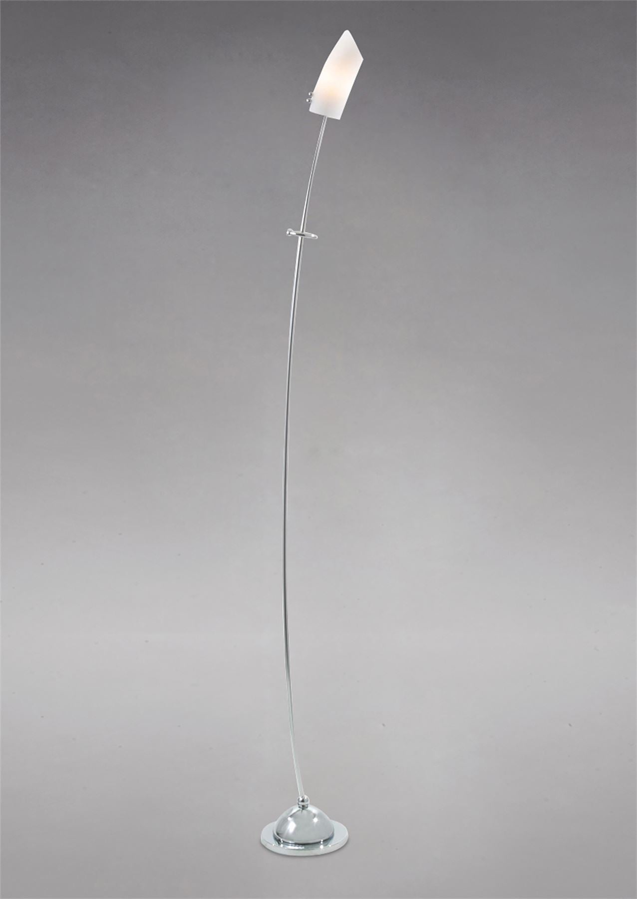 Diyas Lucia Floor Lamp with In-Line Dimmer 1 Light G9 Polished Chrome/Frosted Glass, NOT LED/CFL Compatible
