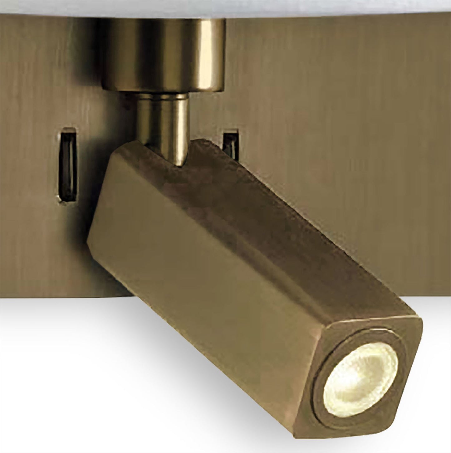 Mantra M5230 Bahia Wall Light with Large Back Plate 1 Light E27 + Reading Light 3W LED with White Shade Bronze 4000K, 200lm,, 3yrs Warranty