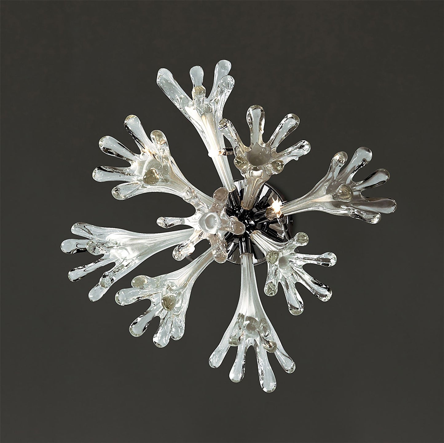 Diyas Love 45cm /Wall Light 6 Light G4 Polished Chrome/White Glass, NOT LED/CFL Compatible Ceiling Light Fitting