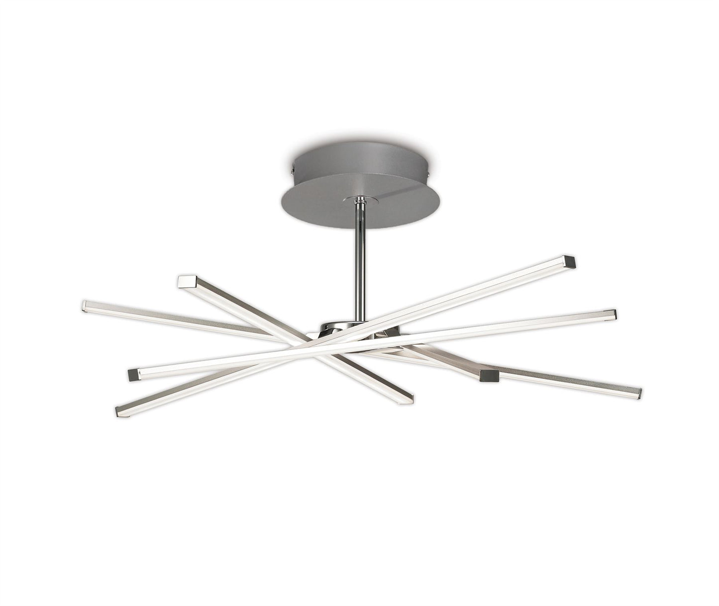 Mantra Star LED Star Semi Flush, 42W LED, 3000K, 3700lm, Silver/Frosted Acrylic/Polishde Chrome, 3yrs Warranty Ceiling