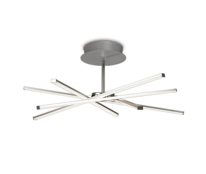 Mantra Star LED Star Semi Flush, 42W LED, 3000K, 3700lm, Silver/Frosted Acrylic/Polishde Chrome, 3yrs Warranty Ceiling