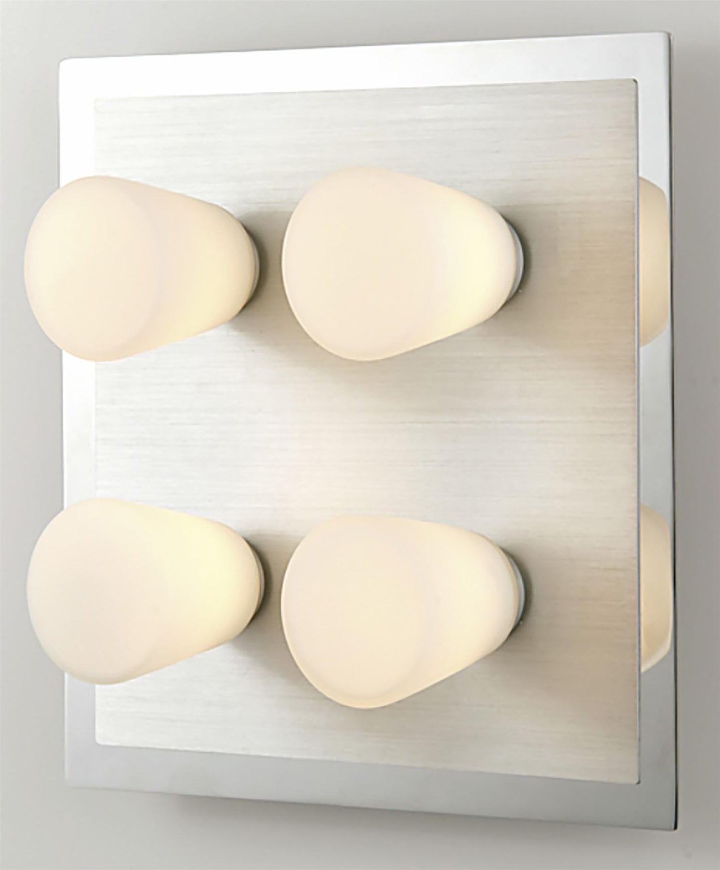 Diyas IP44 Cone Flush  4 Light G9 Polished Chrome & Aluminium/Opal Glass Ceiling Light Fitting