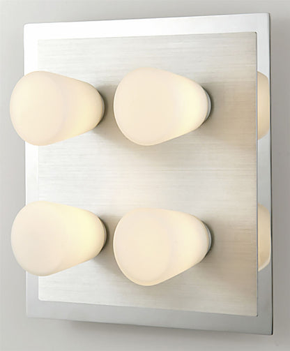 Diyas IP44 Cone Flush  4 Light G9 Polished Chrome & Aluminium/Opal Glass Ceiling Light Fitting