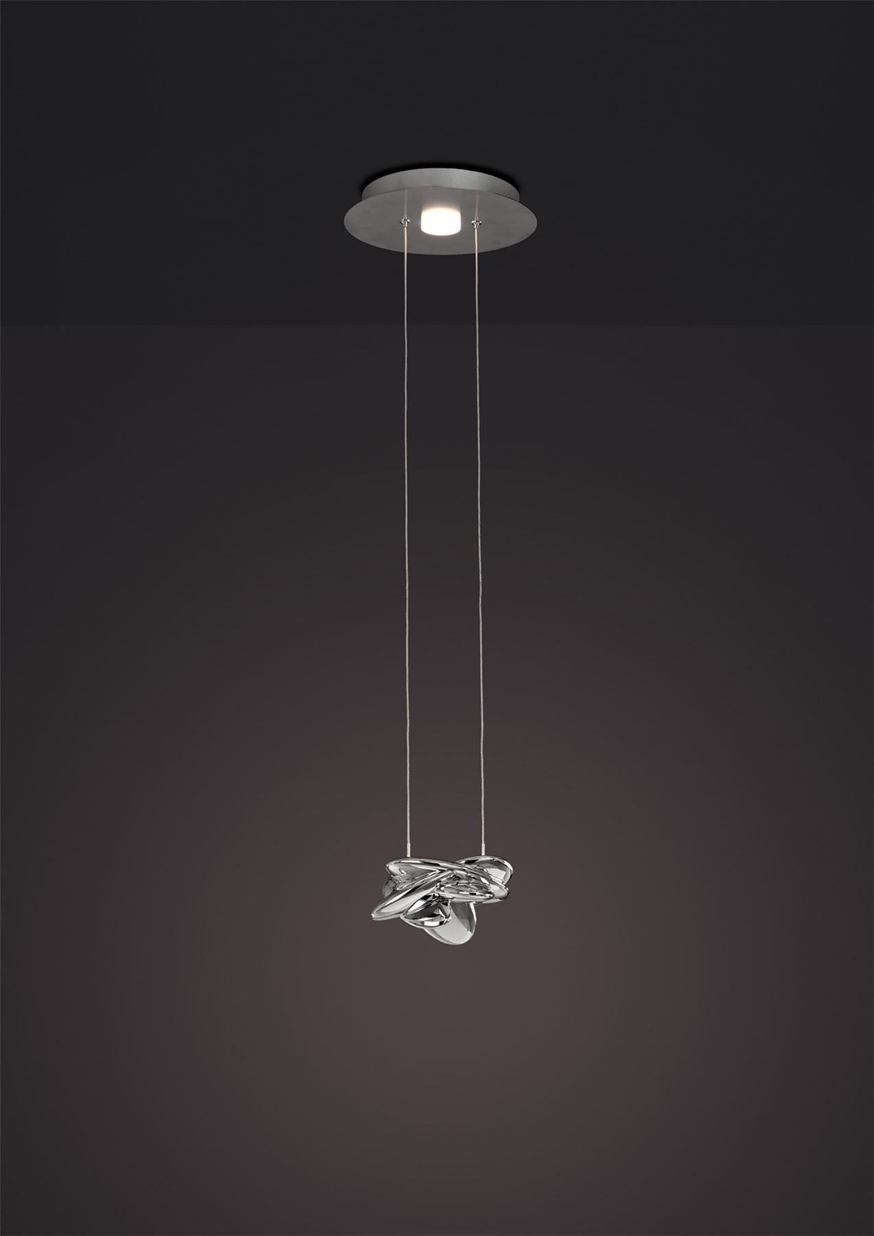 Mantra M5904 Nido Pendant 25cm Round 1 + 1 Lights 6W + 5W LED 3000K, 800lm, Chrome, 3yrs Warranty
