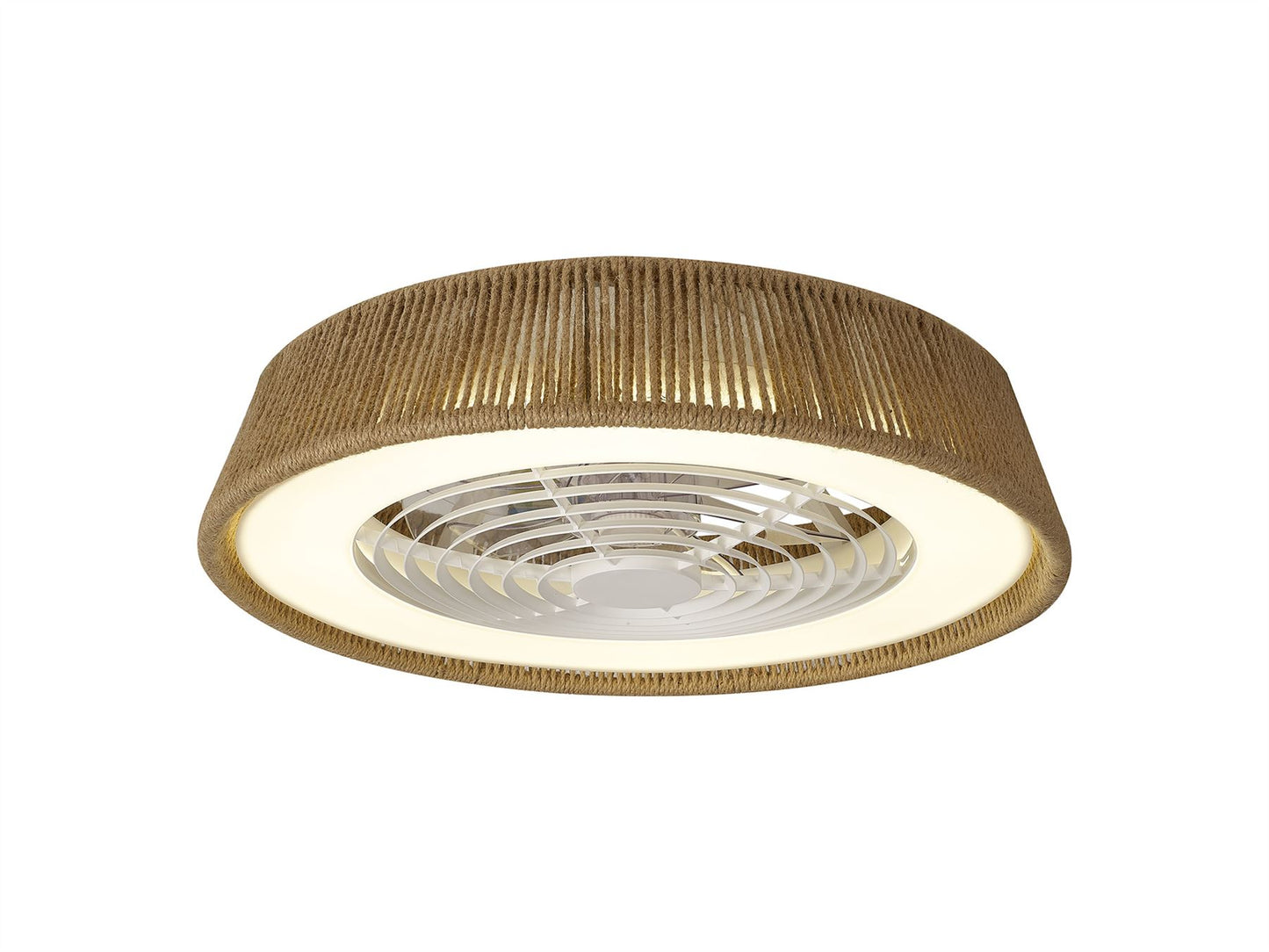 Polinesia Rope 64.5cm 70W LED Dimmable Ceiling Light With Built-In 35W DC Reversible Fan, Beige Oscu, 4200lm, 5yrs Warranty