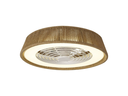 Polinesia Rope 64.5cm 70W LED Dimmable Ceiling Light With Built-In 35W DC Reversible Fan, Beige Oscu, 4200lm, 5yrs Warranty