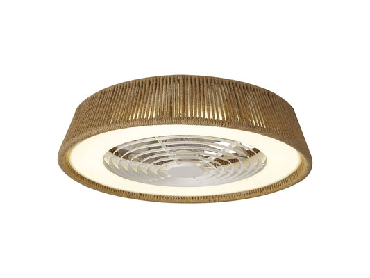 Polinesia Rope 64.5cm 70W LED Dimmable Ceiling Light With Built-In 35W DC Reversible Fan, Beige Oscu, 4200lm, 5yrs Warranty
