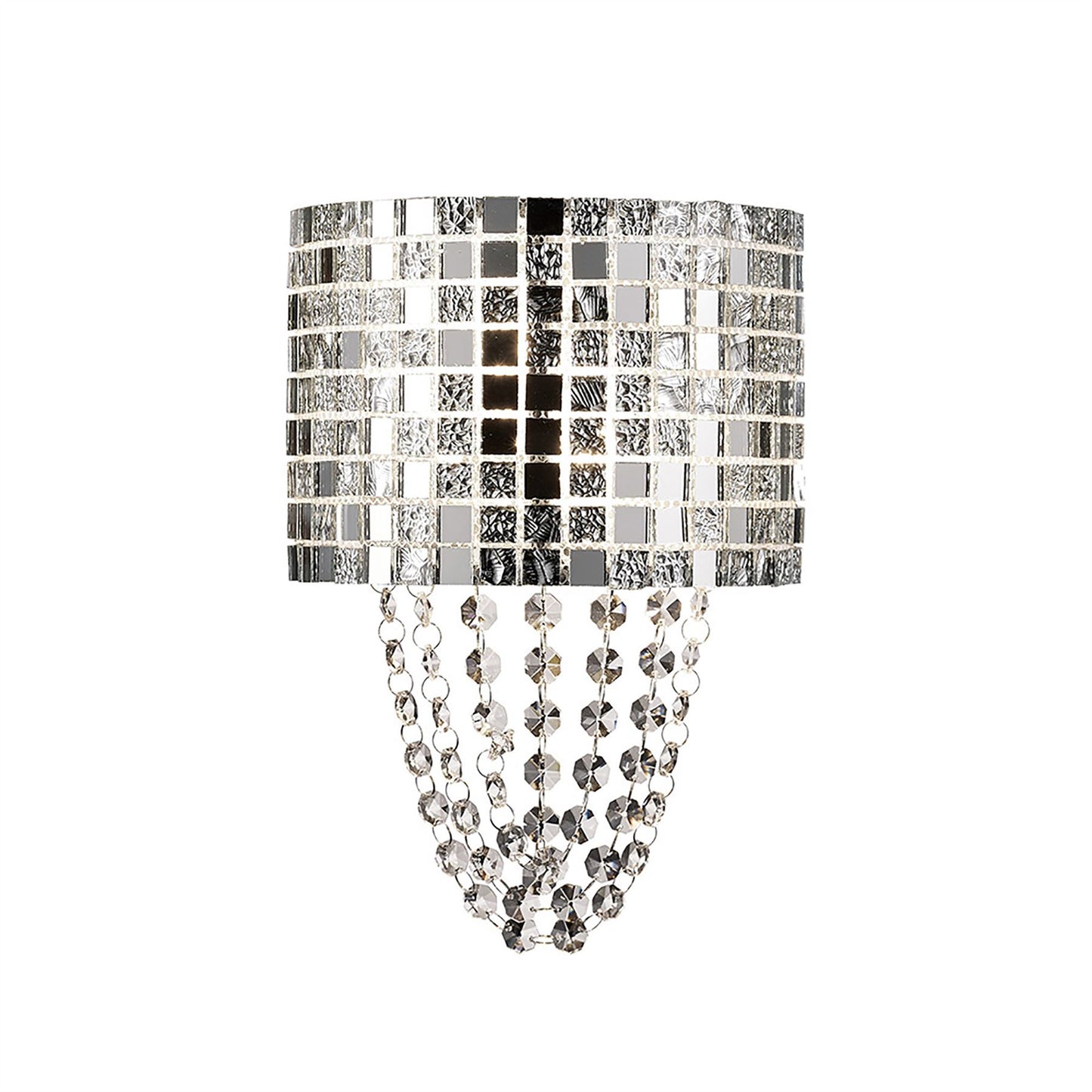 Diyas Camden Wall Light 2 Light G9 Polished Chrome/Mosaic Glass/Crystal