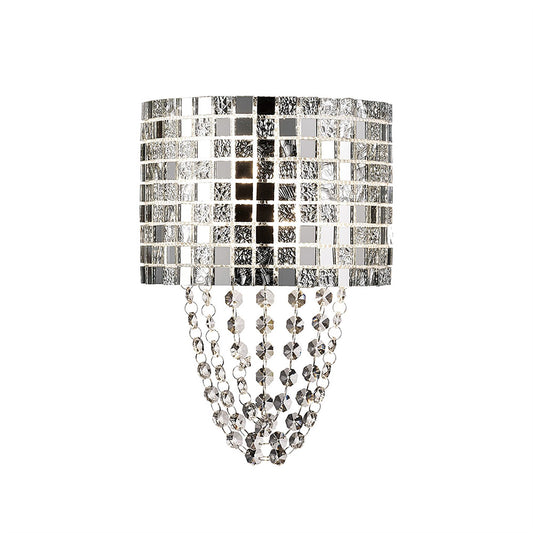 Diyas Camden Wall Light 2 Light G9 Polished Chrome/Mosaic Glass/Crystal