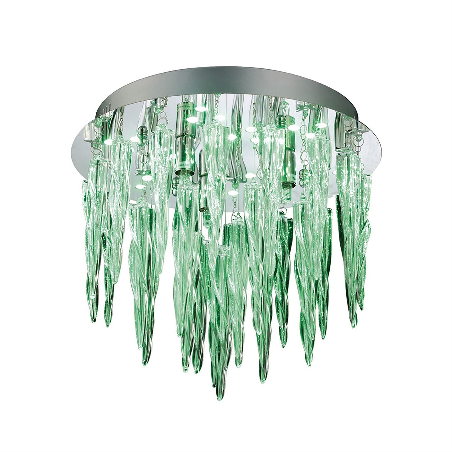 Diyas Tropez 30cm  3 Light G9 with RGB LEDs and Remote Control Polished Chrome/Glass Ceiling Light Fitting