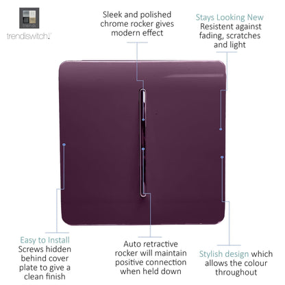 Trendi Artistic Modern Glossy  Home Automation Switch Plum