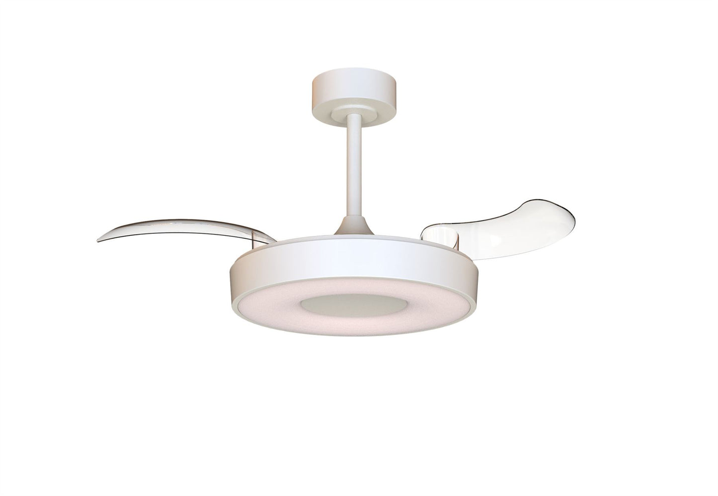 Coin Fan Mini Smart 40cm 36W LED Dimmable Ceiling With Built-In 25W DC Fan, 3000-5000K Remote, APP, Alexa & Google Voice Control, 5710lm, White