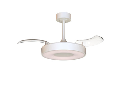 Coin Fan Mini Smart 40cm 36W LED Dimmable Ceiling With Built-In 25W DC Fan, 3000-5000K Remote, APP, Alexa & Google Voice Control, 5710lm, White