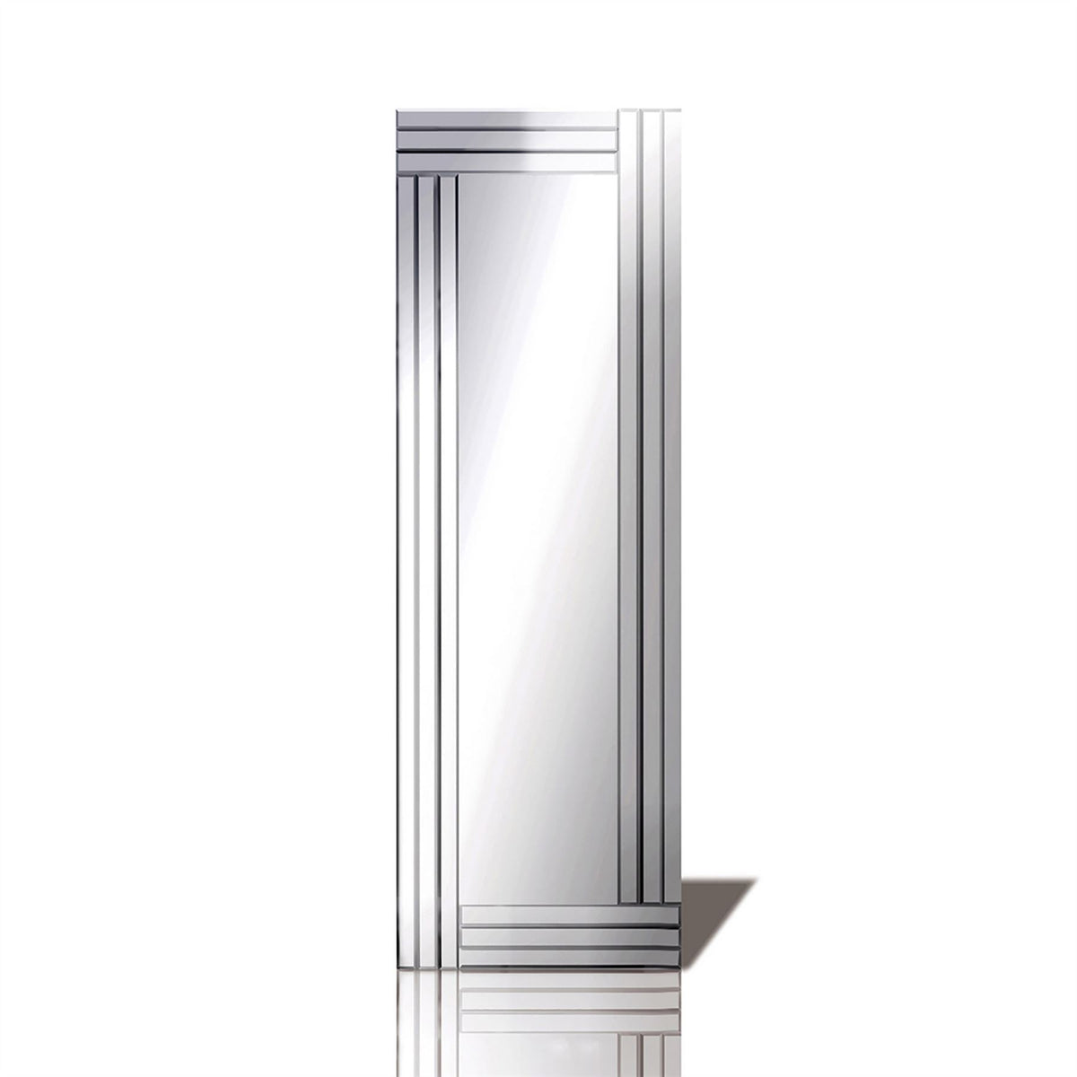 Diyas Home Estin 120cm x 40cm Ribbed Detailed Mirror (Can Only Be Shipped On A Pallet, Additional Charges May Apply.) Mirrors