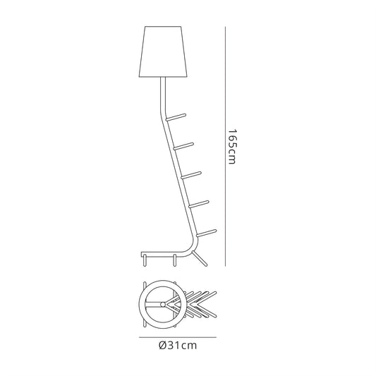 Mantra Centipede Floor Lamp with Shade, 1 x E27, Blue/White