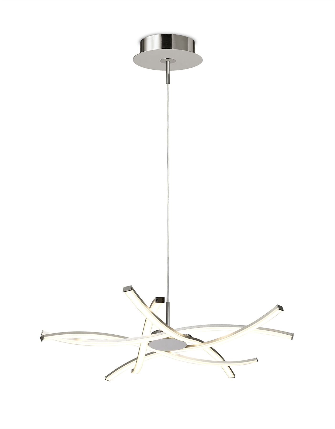 Mantra M5912 Aire LED Pendant 69cm Round 42W 3000K, 3700lm, Dimmable Silver/Frosted Acrylic/Polished Chrome, 3yrs Warranty