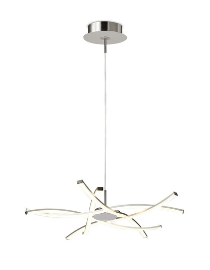 Mantra M5912 Aire LED Pendant 69cm Round 42W 3000K, 3700lm, Dimmable Silver/Frosted Acrylic/Polished Chrome, 3yrs Warranty