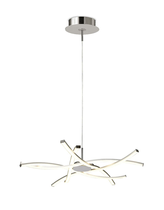 Mantra M5912 Aire LED Pendant 69cm Round 42W 3000K, 3700lm, Dimmable Silver/Frosted Acrylic/Polished Chrome, 3yrs Warranty