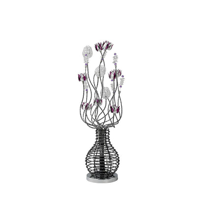 Diyas Home Viola Aluminium (DH) Viola Crystal Table Lamp 5 Light G4 Black/Purple/Chrome, NOT LED/CFL Compatible