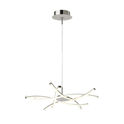 Mantra M5914 Aire LED Pendant 69cm Round 42W 3000K, 3700lm, Silver/Frosted Acrylic/Polished Chrome, 3yrs Warranty