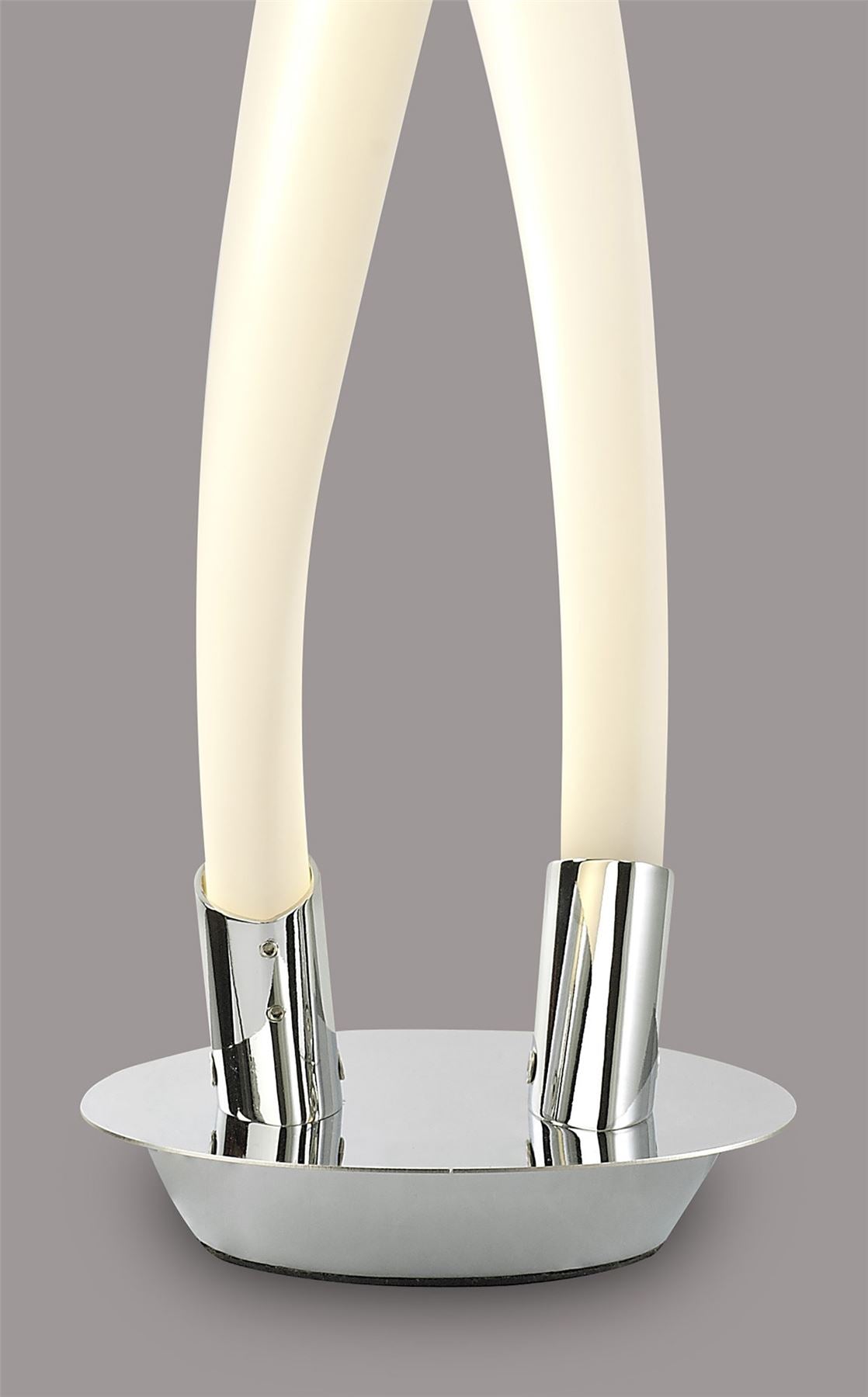 Mantra Armonia 2 Light Table Lamp, 18W LED, 3000K, 1350lm, Polished Chrome/Frosted Acrylic, 3yrs Warranty