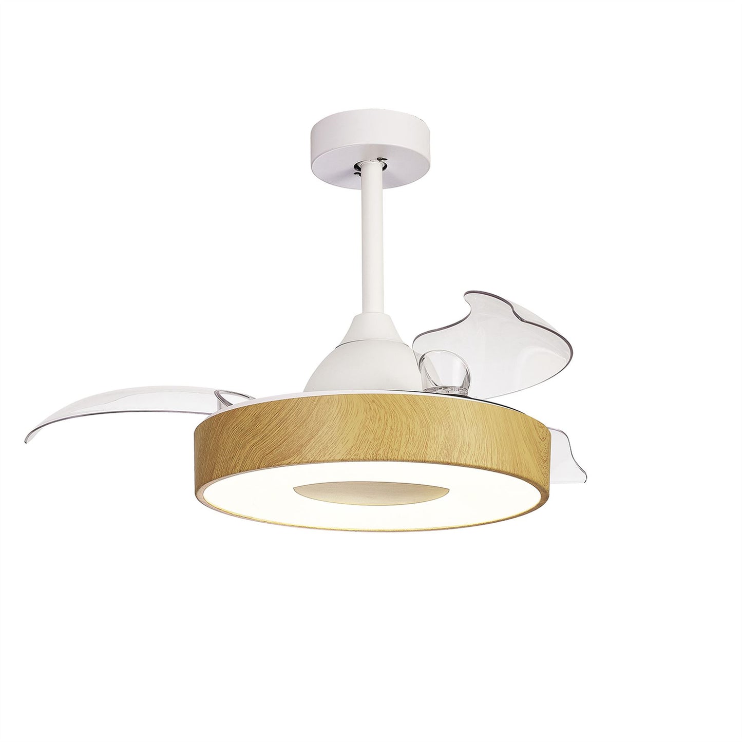 Coin Air 60W LED Dimmable Ceiling Light With Built-In 30W DC Reversible Fan, Remote & APP Control, Wood, 3300lm, 5yrs Warranty