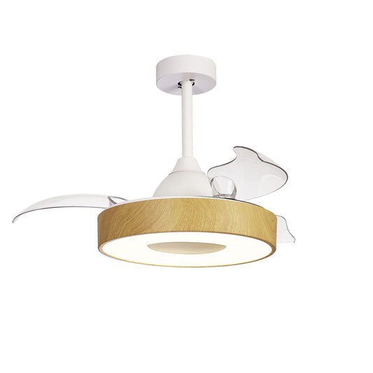 Coin Air 60W LED Dimmable Ceiling Light With Built-In 30W DC Reversible Fan, Remote & APP Control, Wood, 3300lm, 5yrs Warranty