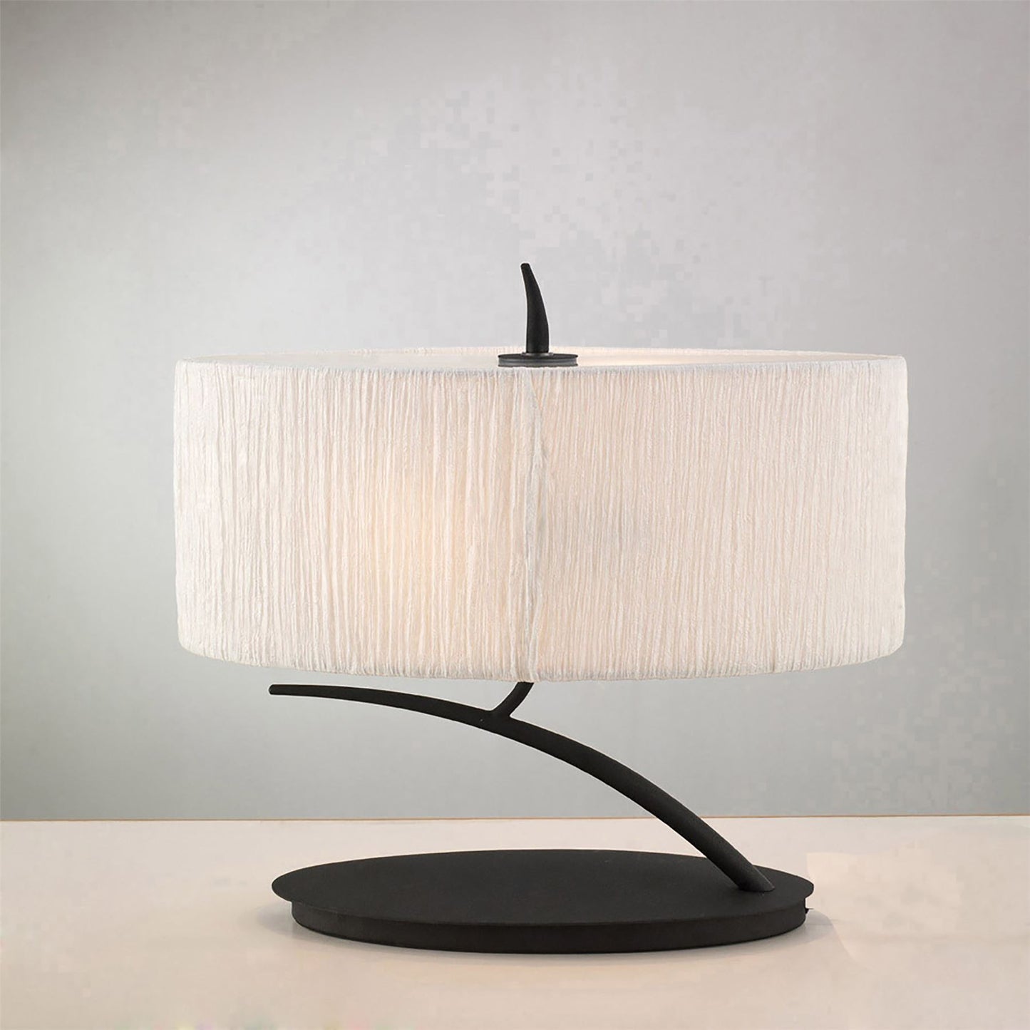 Mantra M1158/BS Eve Table Lamp 2 Light E27 Small, Anthracite with Black Oval Shade - M1158/BS