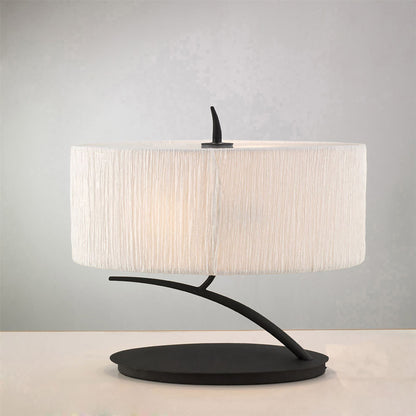 Mantra M1158/BS Eve Table Lamp 2 Light E27 Small, Anthracite with Black Oval Shade - M1158/BS
