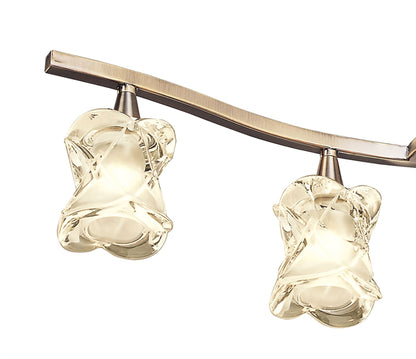 Mantra Rosa Del Desierto Telescopic Linear Pendant Line 4 Light G9, Antique Brass