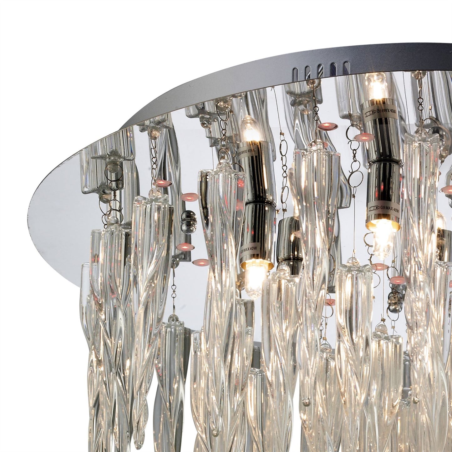 Diyas Tropez 50cm  6 Light G9 with RGB LEDs and Remote Control Polished Chrome/Glass Ceiling Light Fitting