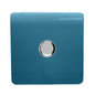 Trendi 1 Gang 2 Way 240V 100w LED Dimmer Screwless Raised Front Plate Plastic Artistic Modern Glossy 10 Amp Chrome Single Electrical Wall Light Switch in Midnight Blue - ART-LDMMD