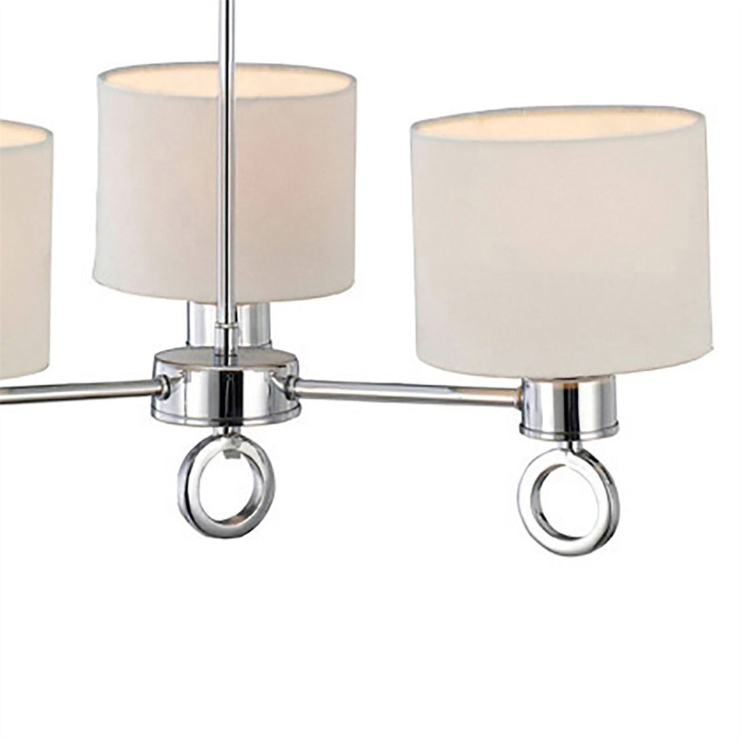Diyas Polo 48cm  with White Shade 3 Light E27 Polished Chrome Ceiling Pendant Light Fitting